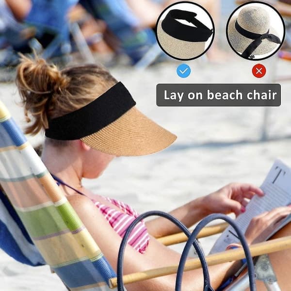 Kvinders solhat, bred skygge, sommer UV-beskyttelse, foldbar, pakbar brown