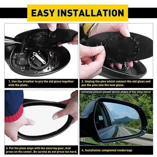 Vänster och höger sidospegelglas med värme 51167252894 51167252893 för BMW E81 E90 E91 E92 325i White