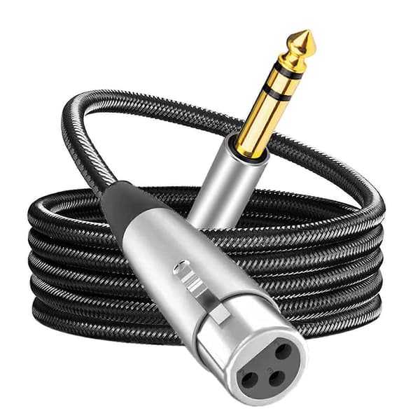XLR hun til 1/4 tomme TRS Jack Kabel HD Lydledning Balanceret XLR Jack til Dynamisk Mikrofon Mikrofonkabel 2M