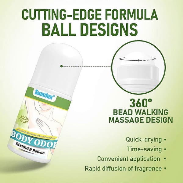 3-pakke deodorant roll-on for underarmer for kroppslukt og svettekontroll