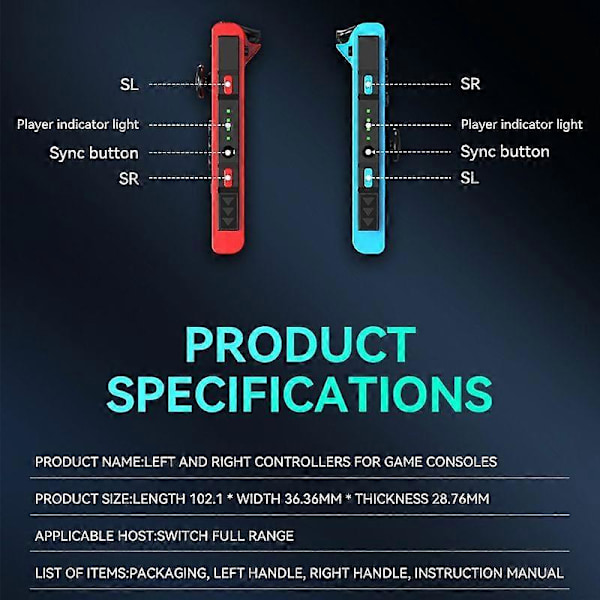 Gaming venstre og højre håndtag til Switch / Switch OLED / Switch Pro / Switch Lite / Switch Joycon White