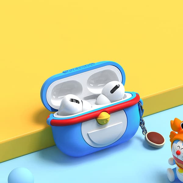 Cartoon Bluetooth Headphone Case Silicone Cute Doraemon Wireless Bluetooth Headphone Case Blue for IOS Earbuds Pro