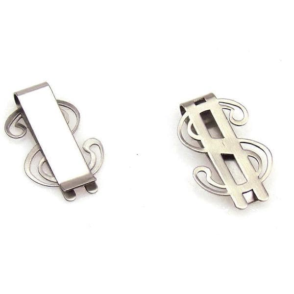 Slank Pengeclips Rustfrit Stål Seddelpung Clips Rejse Mænd 2 Stk. 4,3 * 2,7 cm Silver