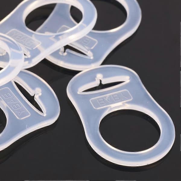 30 st knapp silikonring Mam napphållare nappklämma adapter transparent Transparent