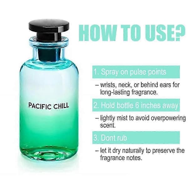Pacific Chill Parfym Klassisk Romantisk Långvarig Doft Eau De Toilette Unisex - 100ML