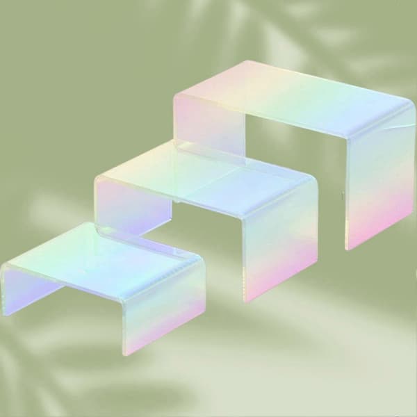 Akryl Display Riser Stativ Transparent Smycken Placering Tiered Display Stativ Akryl Lyft Display för Figurer