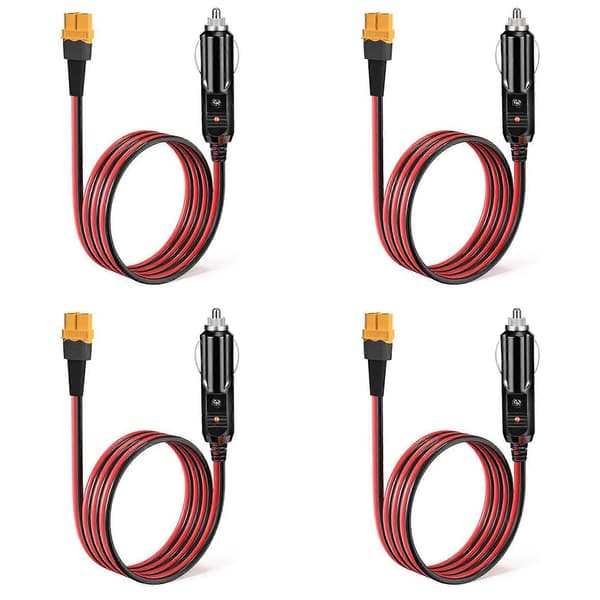 4X Bil Cigarettænder til XT60 12V 24V Ladekabel til ALLPOWERS S2000 Bluetti EB55, Anker 757/767
