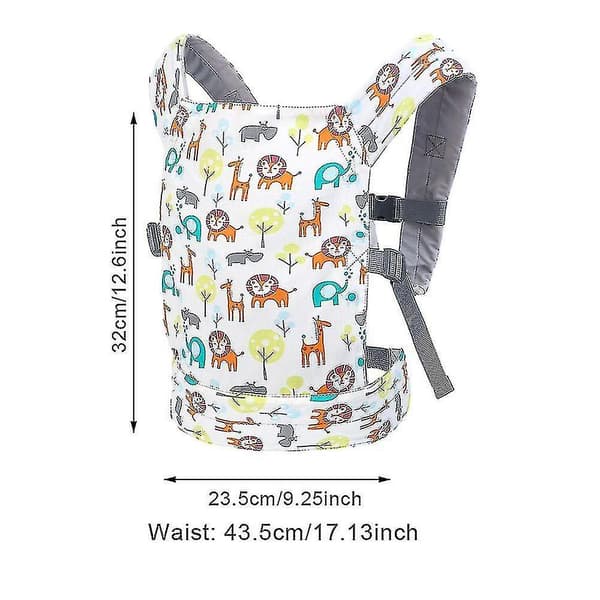 Adjustable Doll Carrier with Adjustable Front and Back Straps Zoo