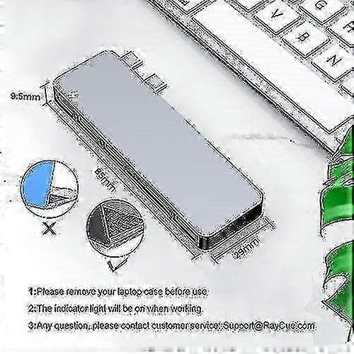 USB C Hub Adapter til Macbook Pro/Air 2020 2019 2018, 6 i 1 USB-C Tilbehør Kompatibel