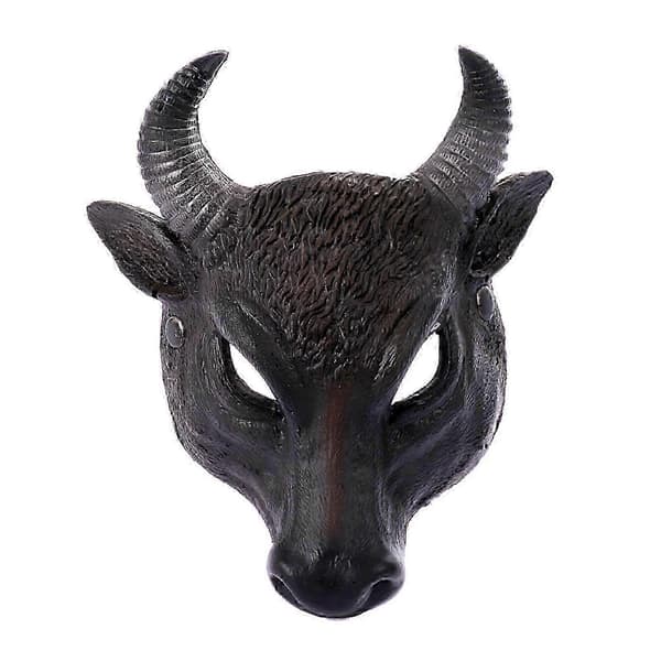 3D Realistisk Oksehode Maske for Påskekarneval, Halloween Kostyme Black