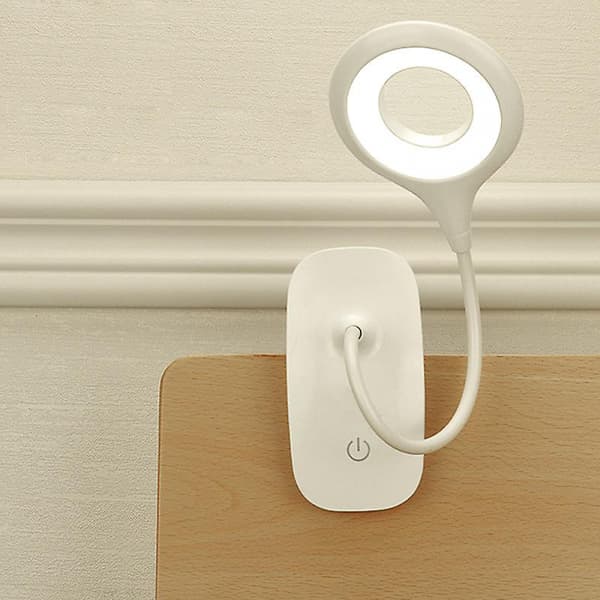 LED Desk Lamp, USB Cable Rechargeable Clip on Reading Light, 3 Light Modes