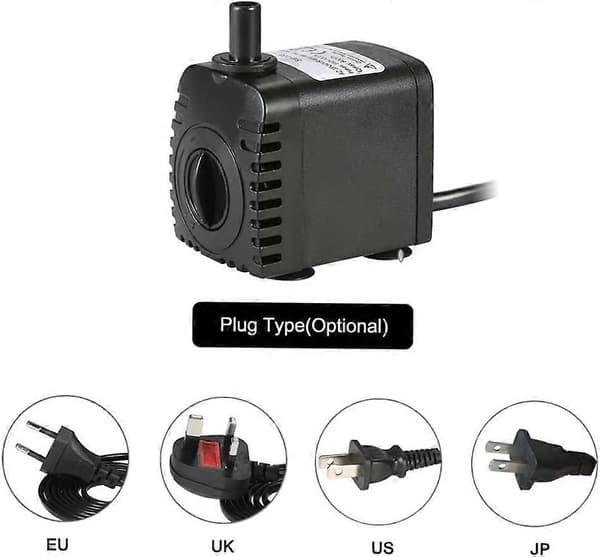 Lydløs dykpumpe med 2 dyser til akvarium akvarium hydroponiske systemer
