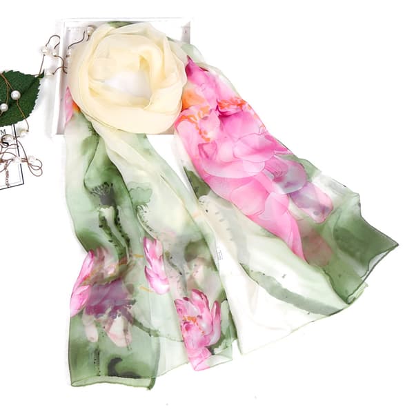 Lätta modehalsdukar för kvinnor, tryckta blommönster, sjal, wraps, W20