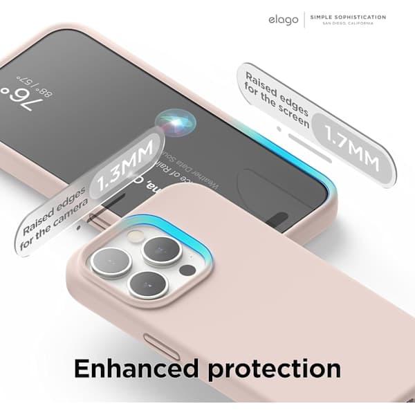 Liquid Silicone Case Compatible with iPhone 15 Pro, Premium Silicone, Full Body Protective Case - Lovely Pink