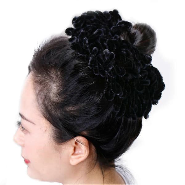2-pak volumengivende scrunchie stor hårelastik ring hijab volumizer Khaleeji hår scrunchie (gul)