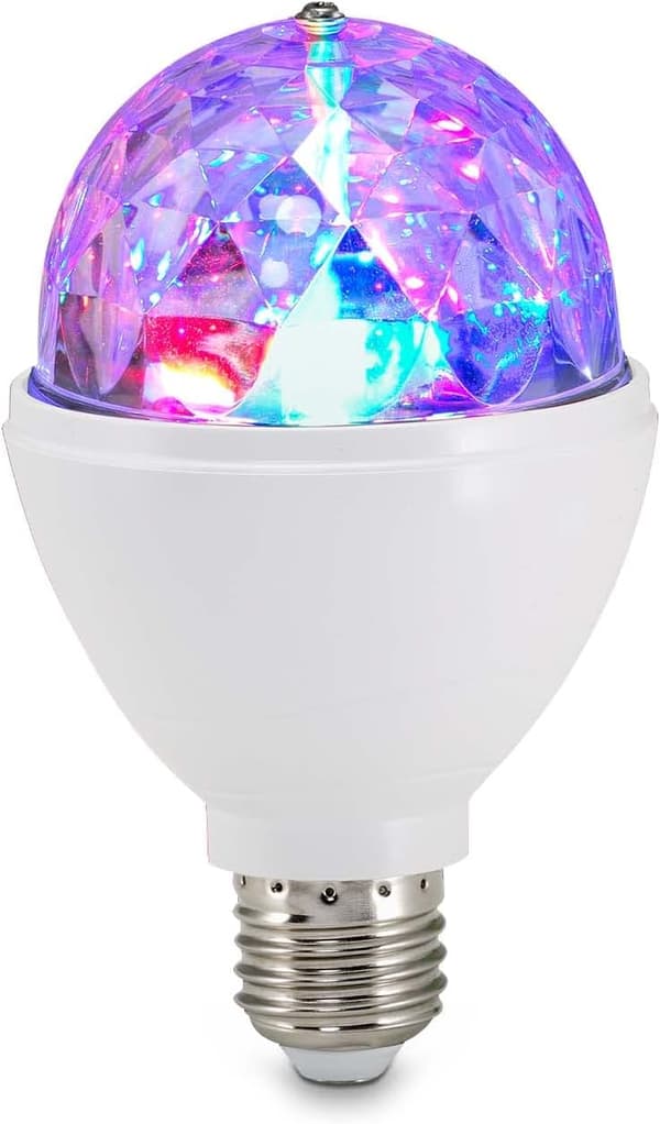0528-003 LED Discolampa, Plast, E27, 3W, Vit, 1 Enhet (1-pack)