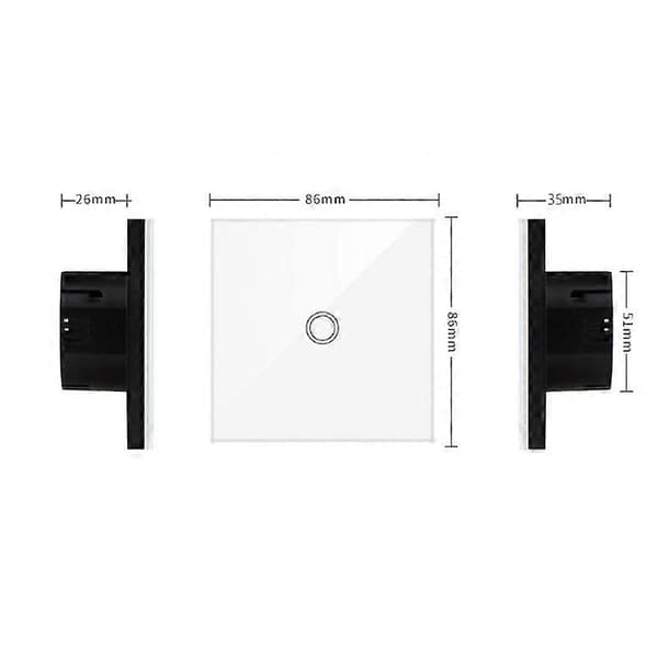 EU Touch Switch AC100-240V Hærdet Sort Hvid Krystal Glaspanel Strøm Væg Lys Sensor Afbrydere black touch two