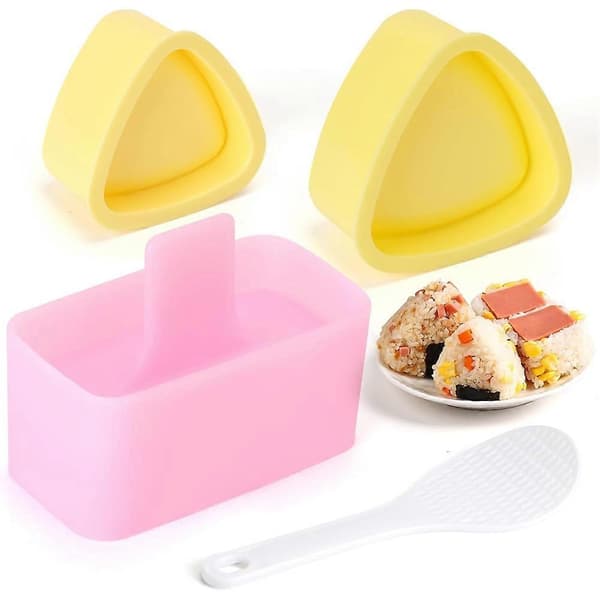 3-pack Onigiri Sushi Maker Form Kit, Klassisk Triangel Ris Musubi Pressform för Barnlunch Bento, Hem DIY