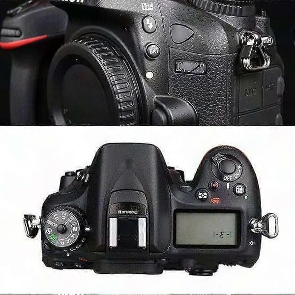 10 stk. kamerarem trekantet splitringkrog til Leica DSLR-tilbehør Svart silver
