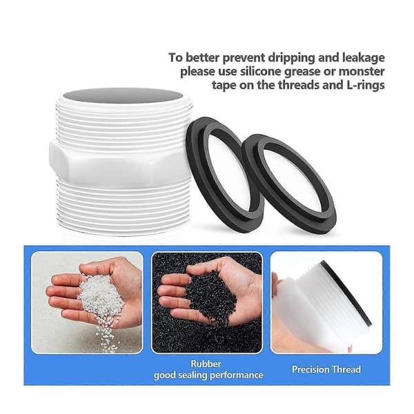 6X Poolslangadapter 1,5 tum för Intex Coleman Poolpumpslang med ringpackningar Poolslangadapterdelar Vit