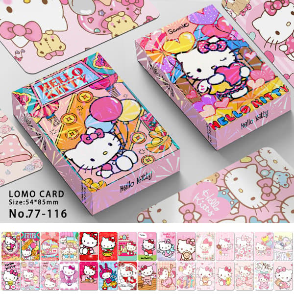 30 kort HelloKitty: Devil Hunter flashkort tecknade holografiska kort dubbelsidiga högupplösta bilder