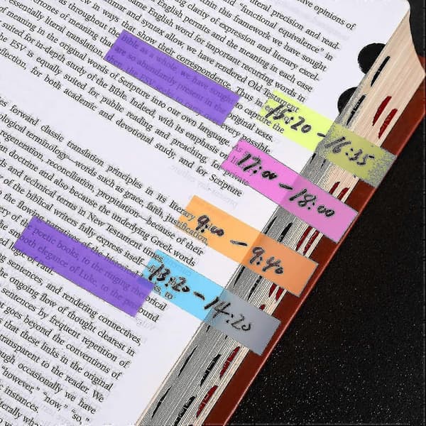 Neon sidemarkører farvede indeksfaner, fluorescerende sticky note til sidemarkør, 560 stk (farverig)