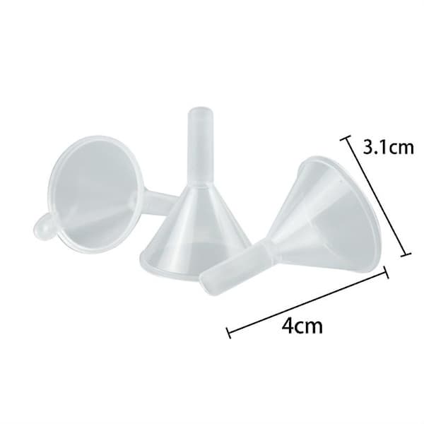 100 stk 4 cm multifunksjonelle plasttrakter med lang tut, plast av matkvalitet