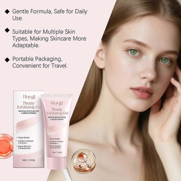 1-3X Peony Exfoliating Gel SKÅNSOM EKSFOLIERING & LYSENDE 2pcs