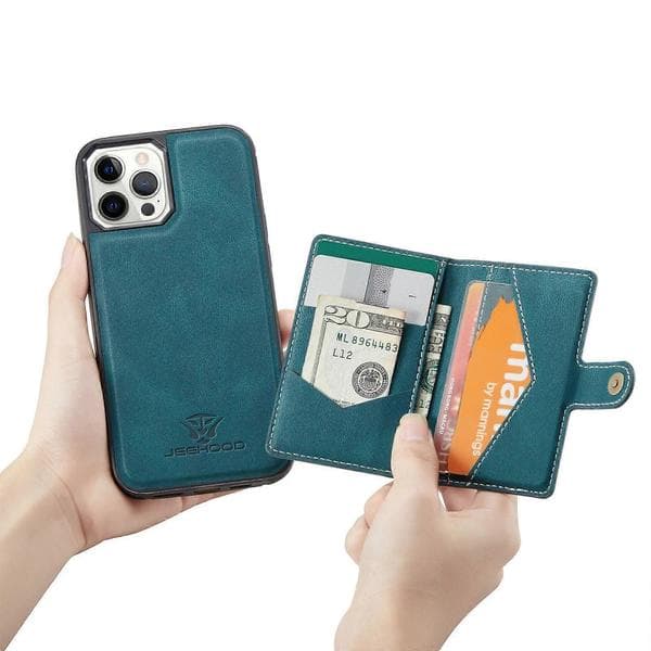 Plånboksfodral för iPhone 13 Pro Max, Premium PU-läderfodral med kortplats, stativbokdesign