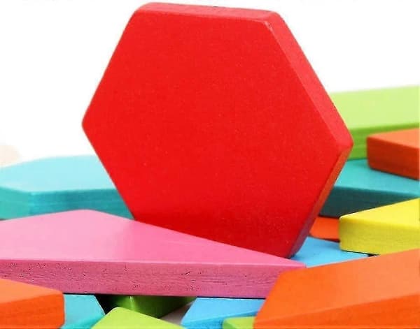 Geometrinen Tangram-palapeli, värintunnistuslelu