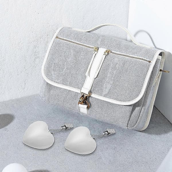 Touch Sensor Handbag Light, Heart-Shaped Battery-Powered Purse Light for Bags and Backpacks, White, 2-Pack