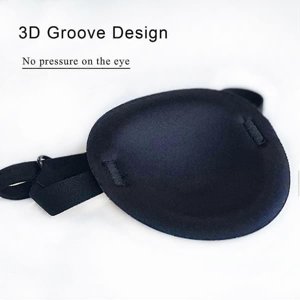 2-pack Eye Patch Soft Adjustable Amblyopia Strabismus Eye Patch For Left Or Right Eye Black