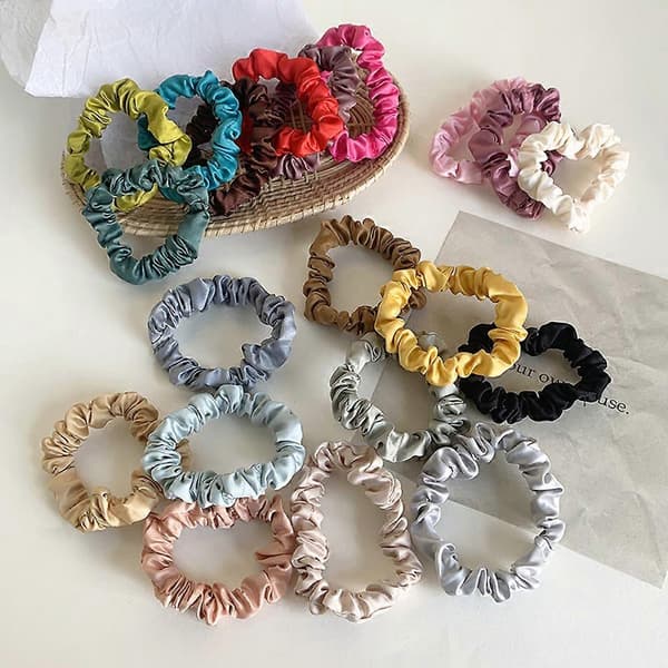 16 stk sateng hårstrikker for søvn, natt scrunchie, hårtilbehør, hårbånd, hodeplagg for kvinner, stil 3