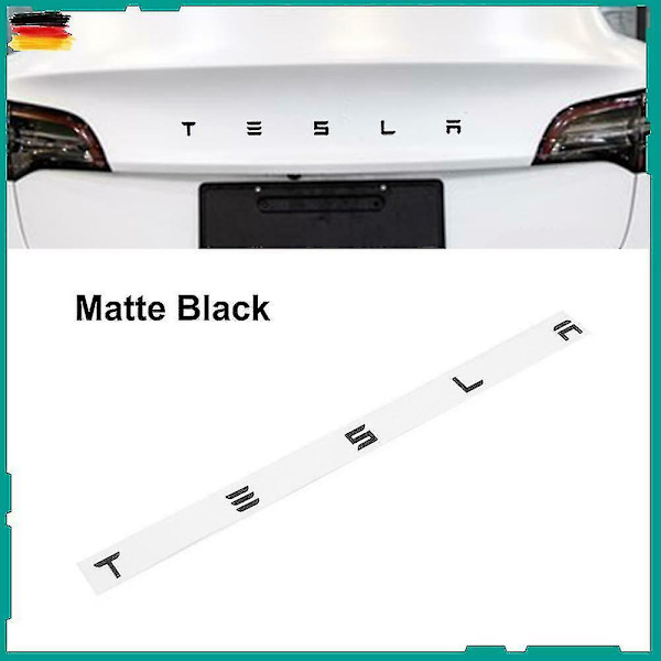 3D Mat Sort Tesla Bogstav Bagklap Panel Badge