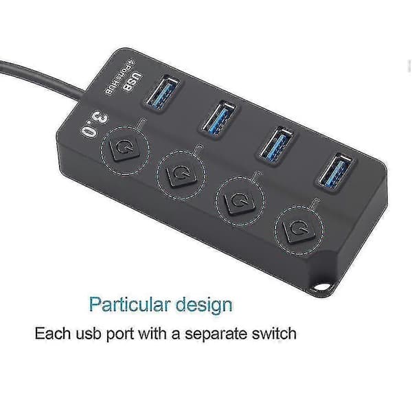 USB 3.0-hub, 4-porters USB-hub-splitter, datahub