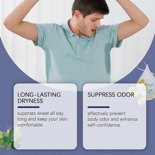 Antiperspirant Spray mod Armhulelugt, Skånsom Formel, Deodoriserer Armhulelugt, Frisk Antiperspirant 2PCS