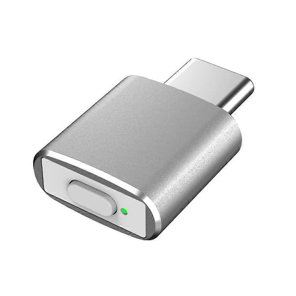USB C Mus Jiggler Uoppdagelig Automatisk Type C Musebeveger 3 Jiggle-moduser Driverfri for å holde Silver