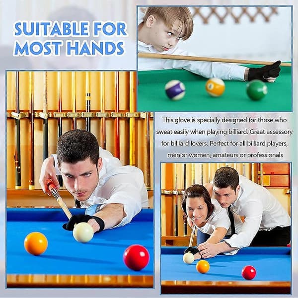 Andningsbara poolhandskar Pool Vänsterhandskar Universal 3 Köhandskar Kösporthandskar, 30