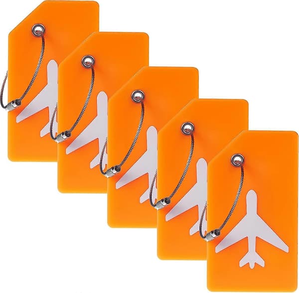 5-pack bagagebrickor i silikon (orange)