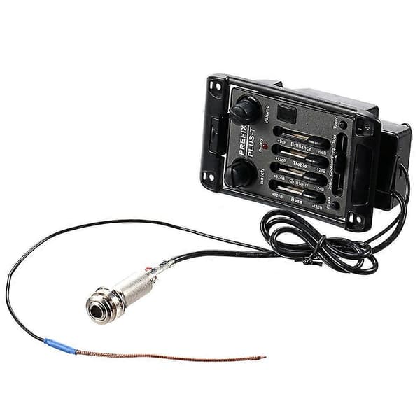 Akustisk Gitarr Pickup Prefix Plus-T Inbyggd Förförstärkare Matrix Pickup EQ Stämapparat Mjuk Piezo Pickup Equalizer System Black