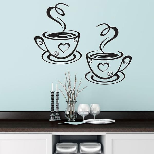 Coffee Cup Wall Decal Kitchen Decoration, Self-Adhesive, 1 set