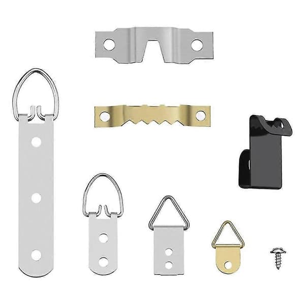 68 st Bildramshängare för väggmontering, Fotohängarkit, D-ringar & Serrated Hooks Med