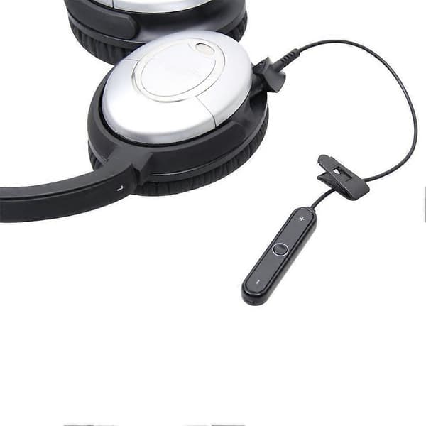 For Bose QC15 hodetelefonkabeltilbehør kablet til trådløs Bluetooth-adapter, lydkabelmottaker Black