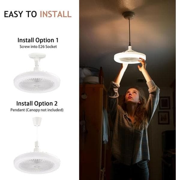 Versatile Ceiling Fan with Remote Control, Multi-Color LED Light, and 3 Speeds