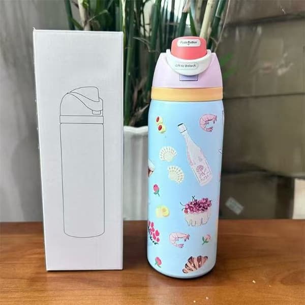 Owala mugg 304 rostfritt stål vattenkopp bärbar studsande kopp bärbar dubbel drickskopp sugrörskopp 32oz