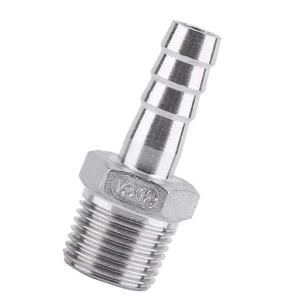 Utvendig gjenget slangekobling i rustfritt stål (1/2\"x12mm)