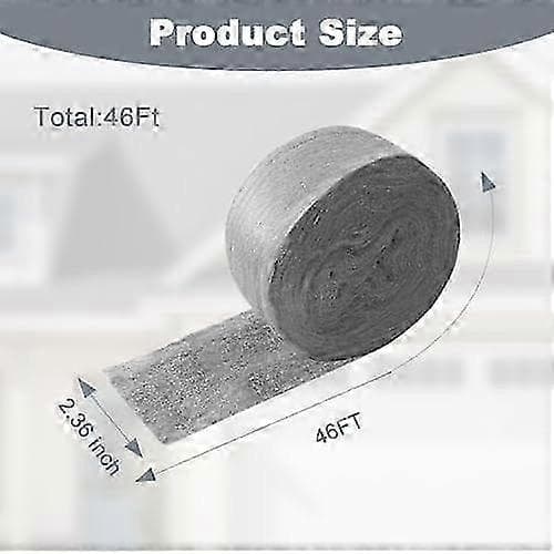 Rostfri stålull, 46 FT stålullsfyllningstyg, grov trådnätsduk DIY-kit för hål