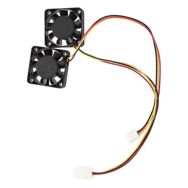 2 stk. 3-benet 40 mm firkantet PC-computer køleventilator DC 12V sort Svart