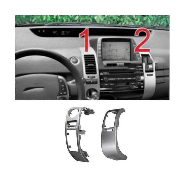 4st Bilens Mittinstrumentbräda Luftventiler Trim Ram Set För Prius 2004-2009 Luftkonditioneringsutloppspanel Silver grå