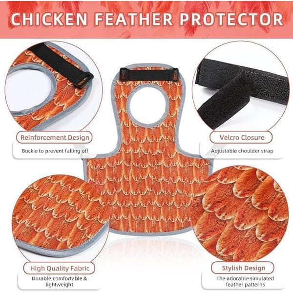wxsp 1 pc - Chicken Protective Vest Chicken Saddle Poultry Protector - Orange-Red Waterproof
